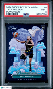 2024 Panini Rookie Royalty WNBA Downtown Jacy Sheldon Rookie #6 PSA 9 Wings