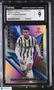 2020-21 Topps Finest UEFA CL Cristiano Ronaldo Footwork #FF-7 CGC 9 Juventus