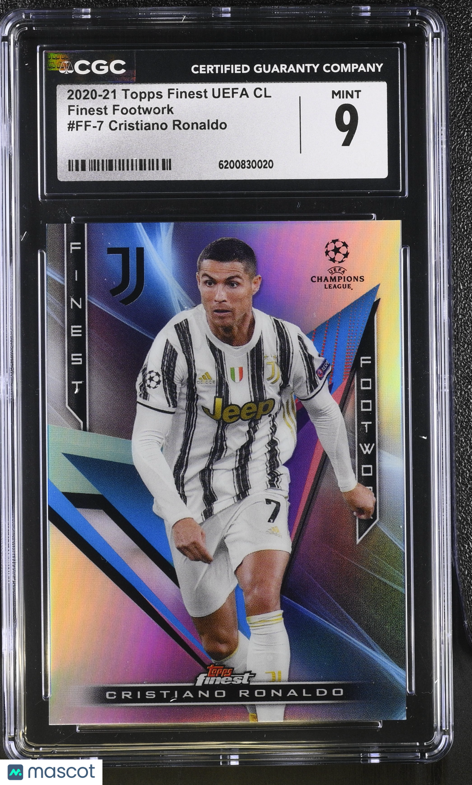 2020-21 Topps Finest UEFA CL Cristiano Ronaldo Footwork #FF-7 CGC 9 Juventus