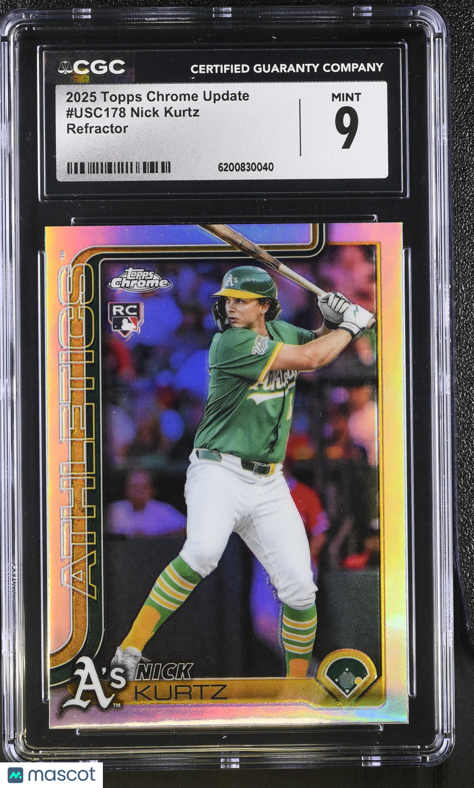 2025 Topps Chrome Update Nick Kurtz Refractor Rookie #USC178 CGC 9 Athletics