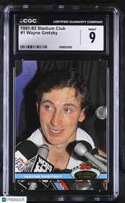 1991-92 Stadium Club Wayne Gretzky #1 CGC 9 Los Angeles Kings