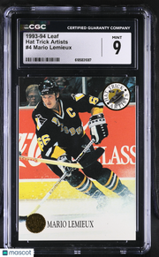 1993-94 Leaf Mario Lemieux Hat Trick Artists #4 CGC 9 Pittsburgh Penguins