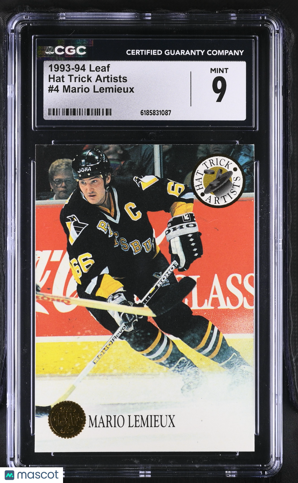 1993-94 Leaf Mario Lemieux Hat Trick Artists #4 CGC 9 Pittsburgh Penguins