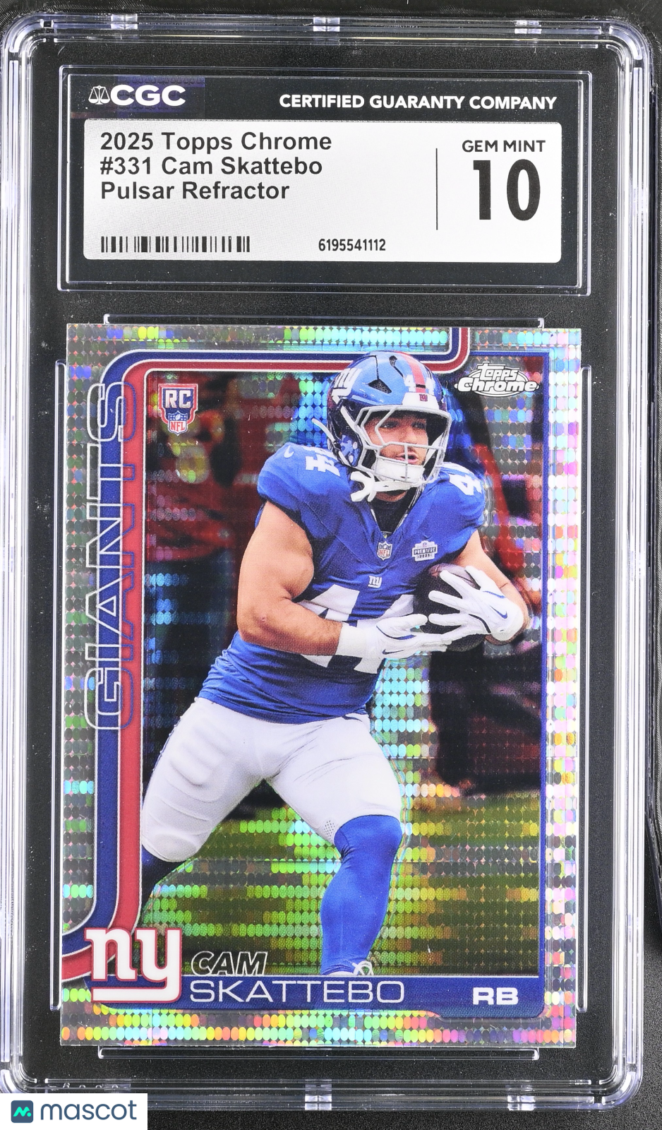 2025 Topps Chrome Cam Skattebo Pulsar Refractor Rookie #331 CGC 10 Giants