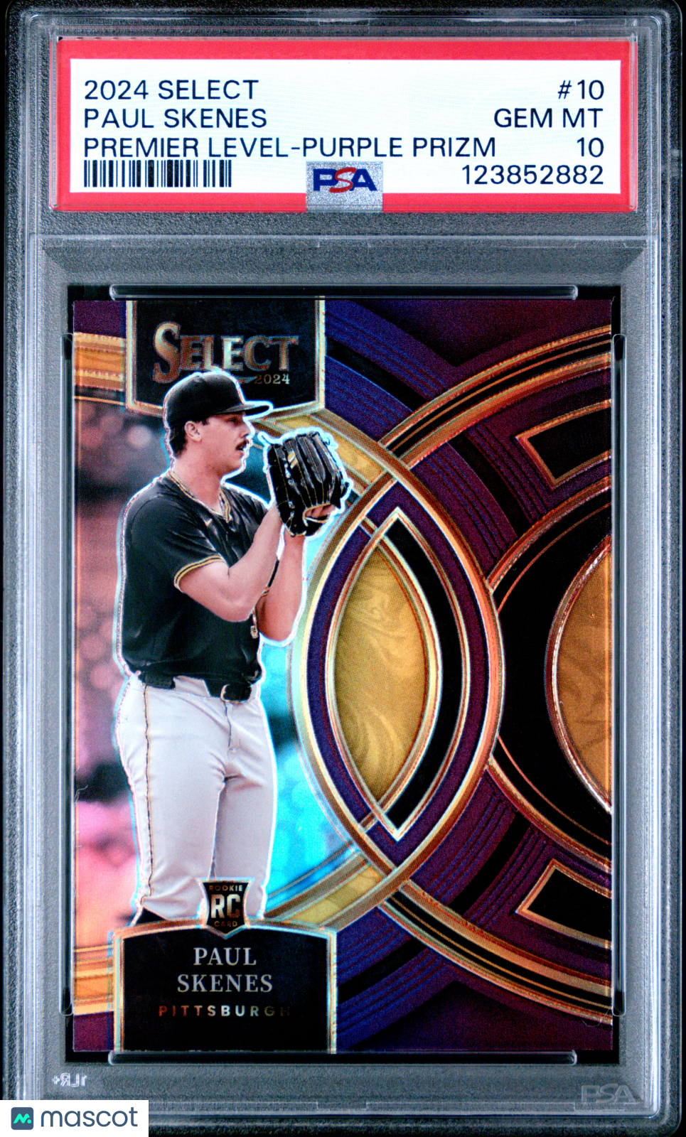 2024 Select Premier Level Paul Skenes Purple Prizm /99 Rookie #10 PSA 10 Pirates