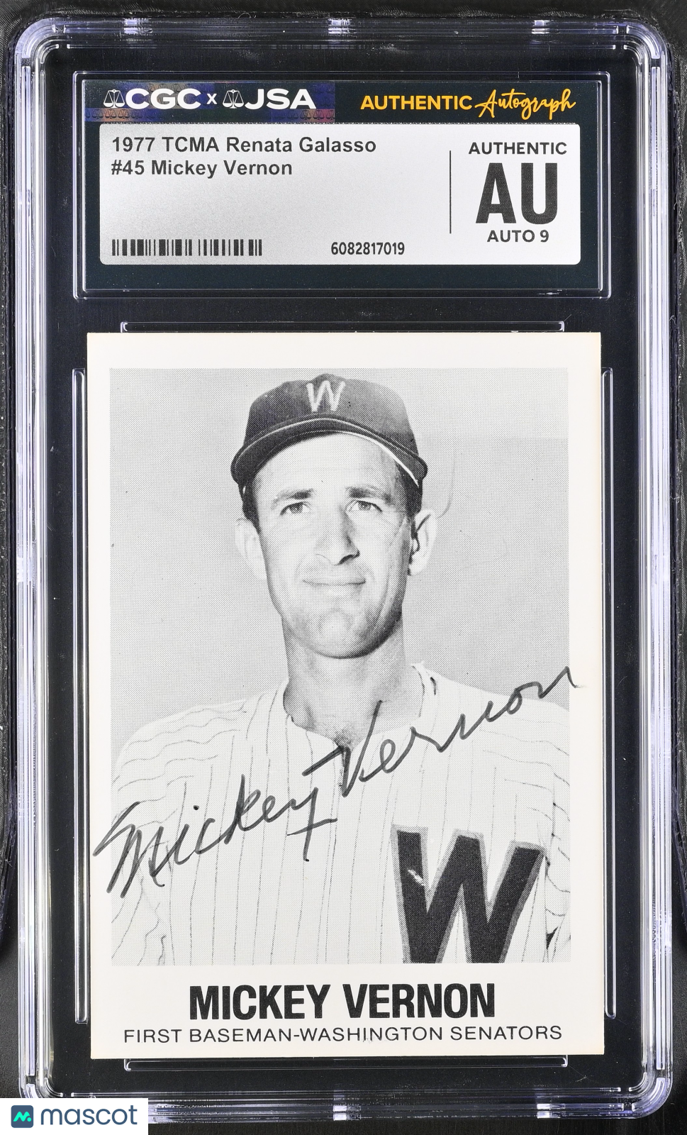 1977 Tcma Renata Galasso Mickey Vernon #45 CGC Authentic JSA