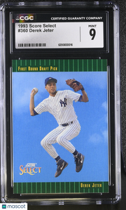 1993 Score Select Derek Jeter Rookie #360 CGC 9 New York Yankees