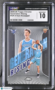 2025-26 Topps Chrome Kon Knueppel Rookie Generation Rising #GR-4 CGC 10 Hornets