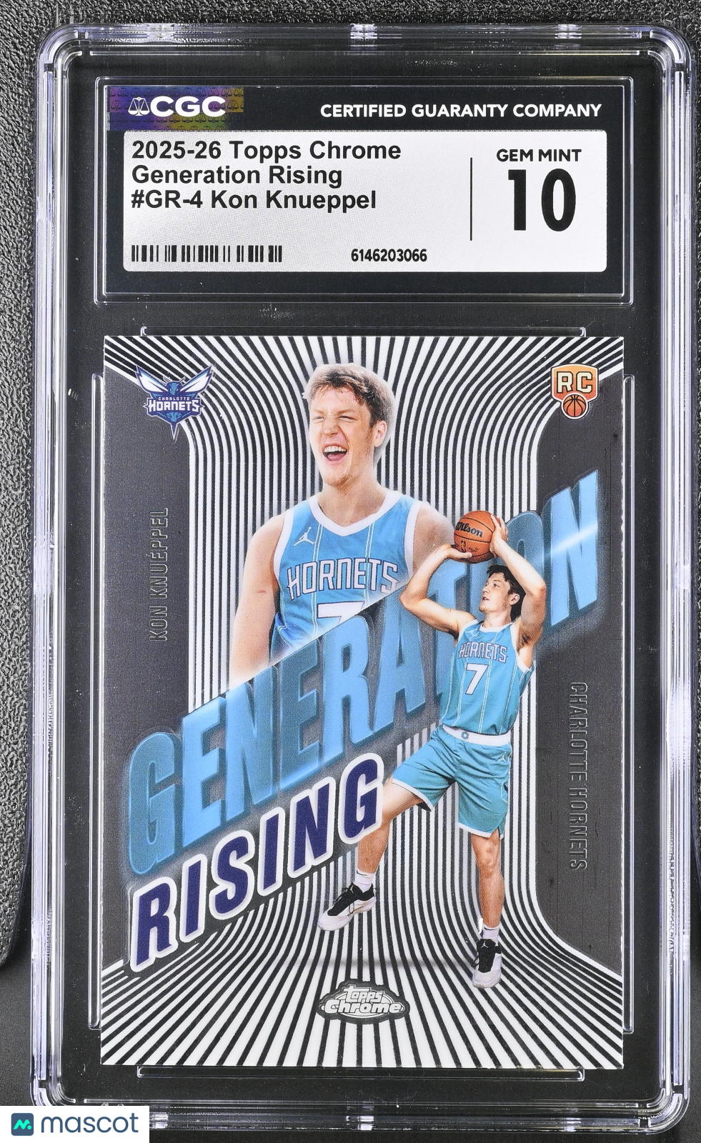 2025-26 Topps Chrome Kon Knueppel Rookie Generation Rising #GR-4 CGC 10 Hornets