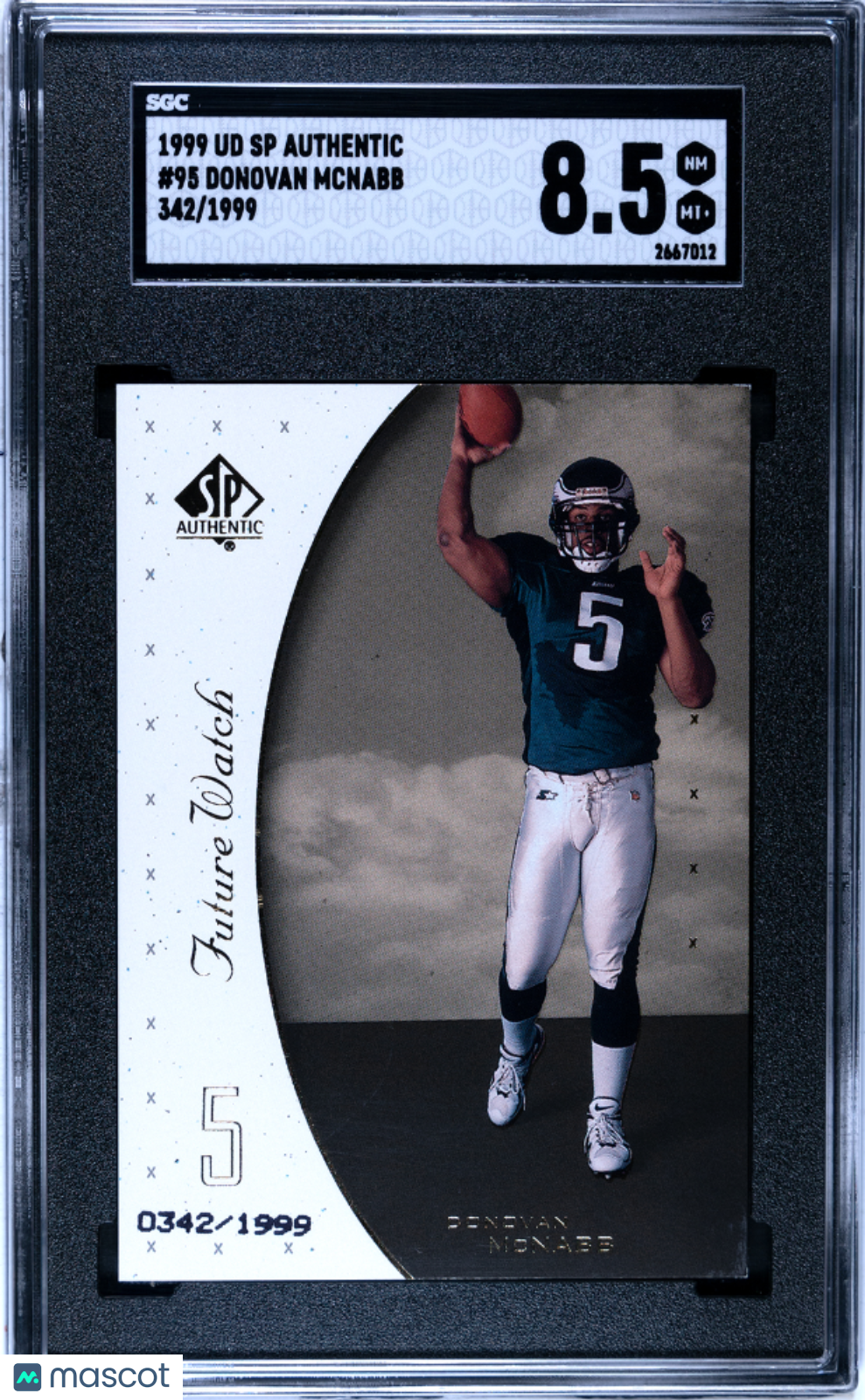 1999 Upper Deck SP Authentic Donovan Mcnabb /1999 Rookie #95 SGC 8.5 Eagles