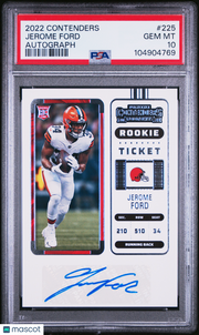2022 Panini Contenders Jerome Ford Autograph Rookie #225 PSA 10 Cleveland Browns