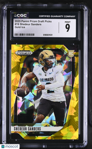 2025 Panini Prizm Draft Picks Shedeur Sanders Gold Ice Rookie #19 CGC 9 Colorado