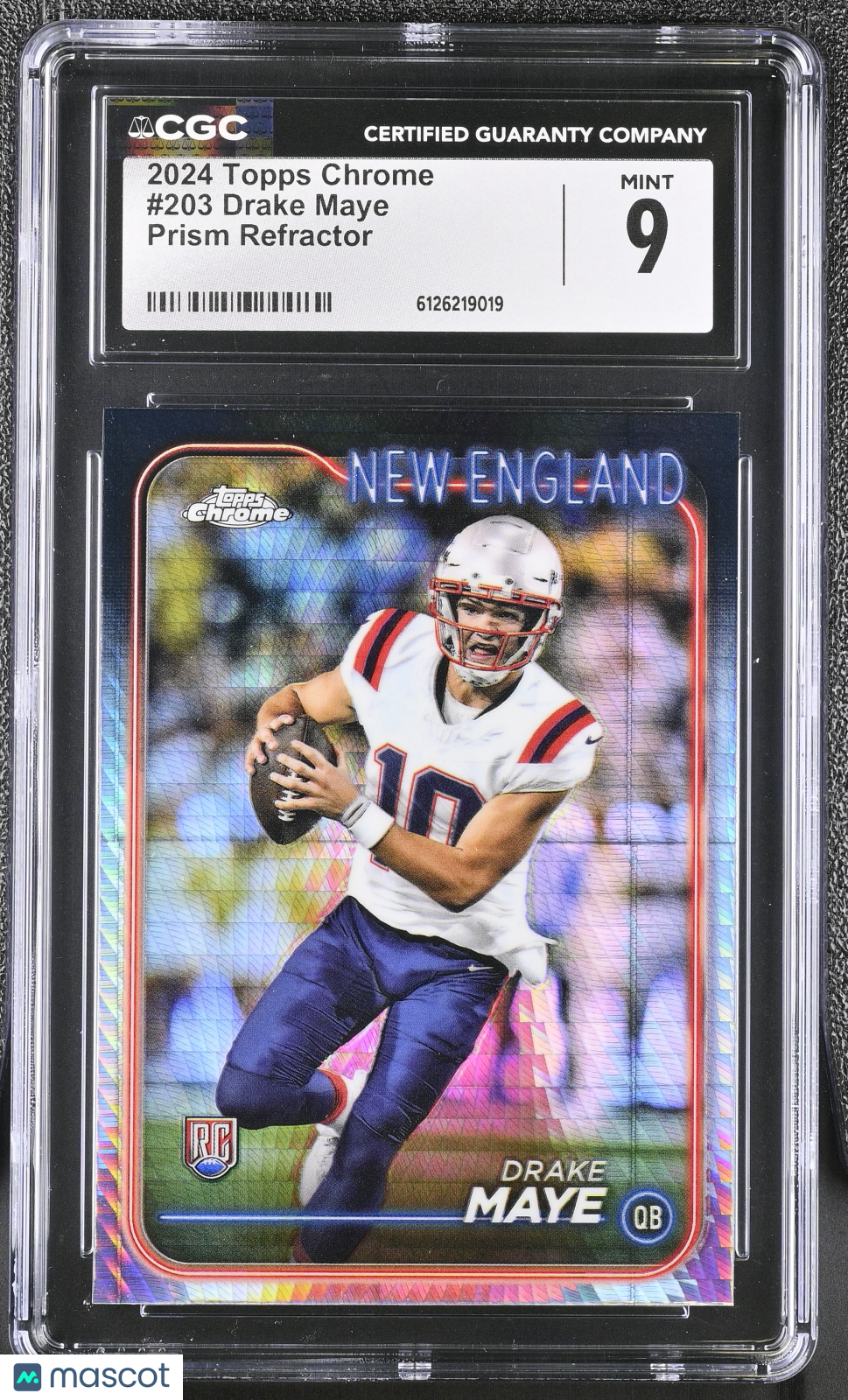 2024 Topps Chrome Drake Maye Prism Refractor Rookie #203 CGC 9 Patriots