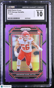 2022 Panini Prizm George Karlaftis Purple /125 Rookie #378 CGC 10 Chiefs