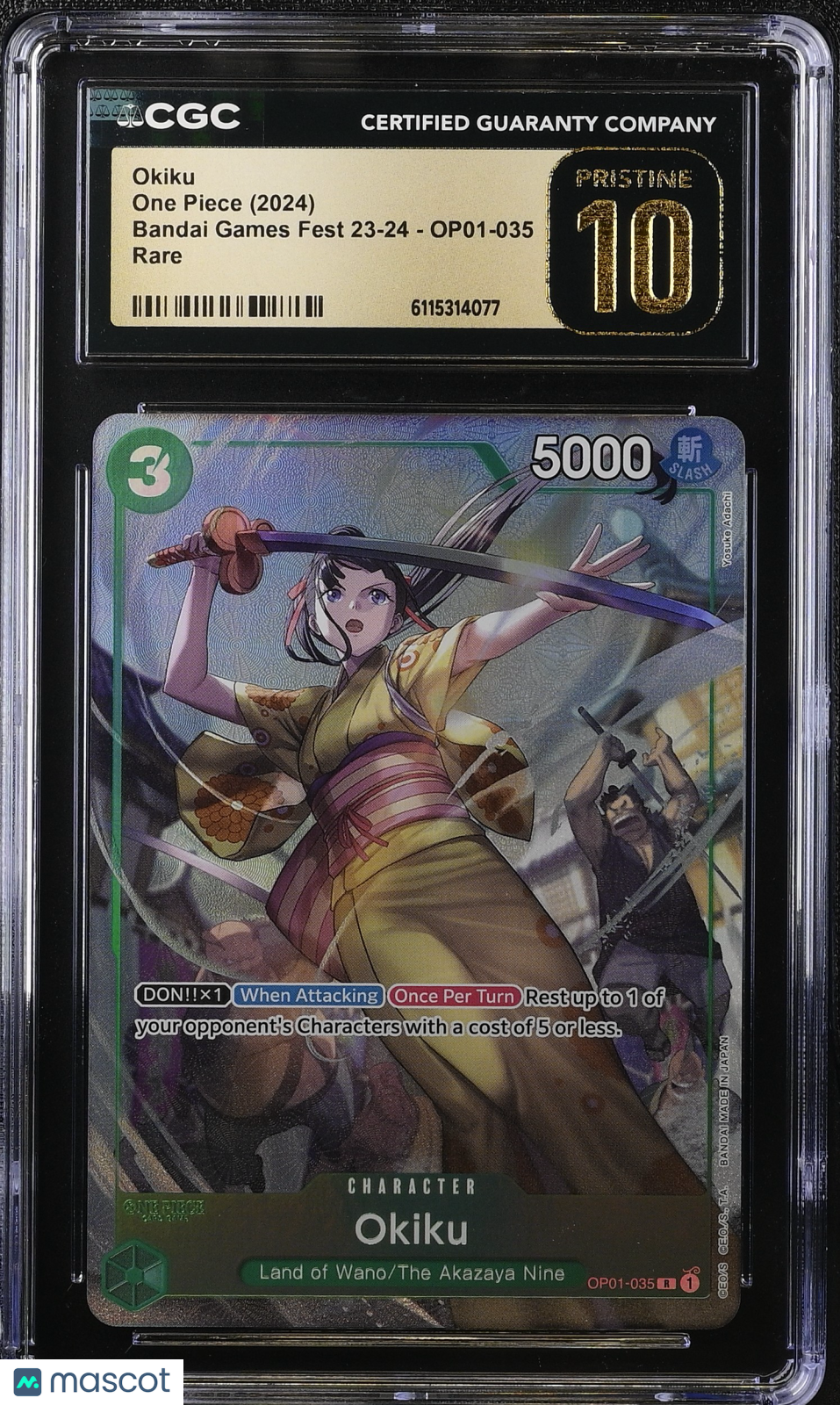 2024 One Piece Bandai Games Fest 23-24 Okiku CGC 10 #OP01-035