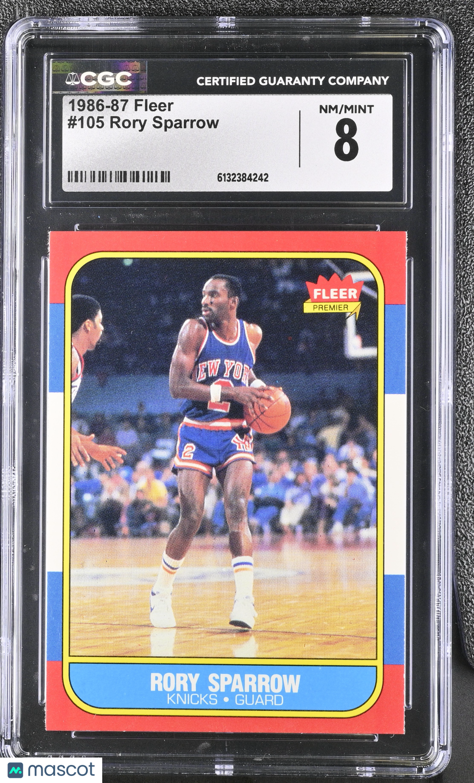 1986-87 Fleer Rory Sparrow #105 CGC 8 New York Knicks