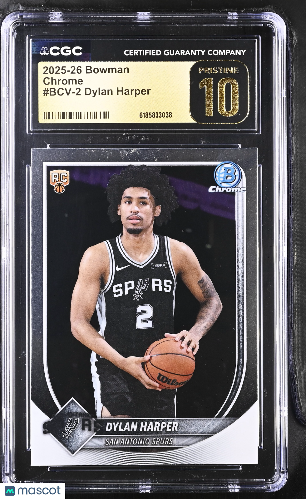 2025-26 Bowman Dylan Harper Rookie Chrome #BCV-2 CGC 10 Pristine Spurs