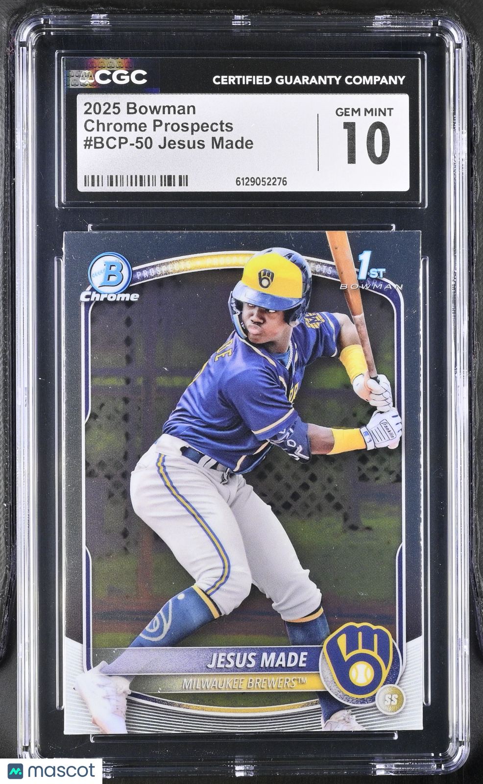 2025 Bowman Jesus Made Rookie Chrome Prospects #BCP-50 CGC 10 Milwaukee Brewers