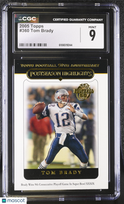 2005 Topps Tom Brady #360 CGC 9 New England Patriots