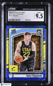 2024-25 Donruss Optic Kyle Filipowski Blue Sparkle /180 Rookie #300 CGC 9.5 Jazz