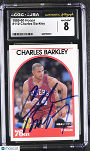 1989-90 Hoops Charles Barkley #110 CGC 8 JSA Philadelphia 76ers