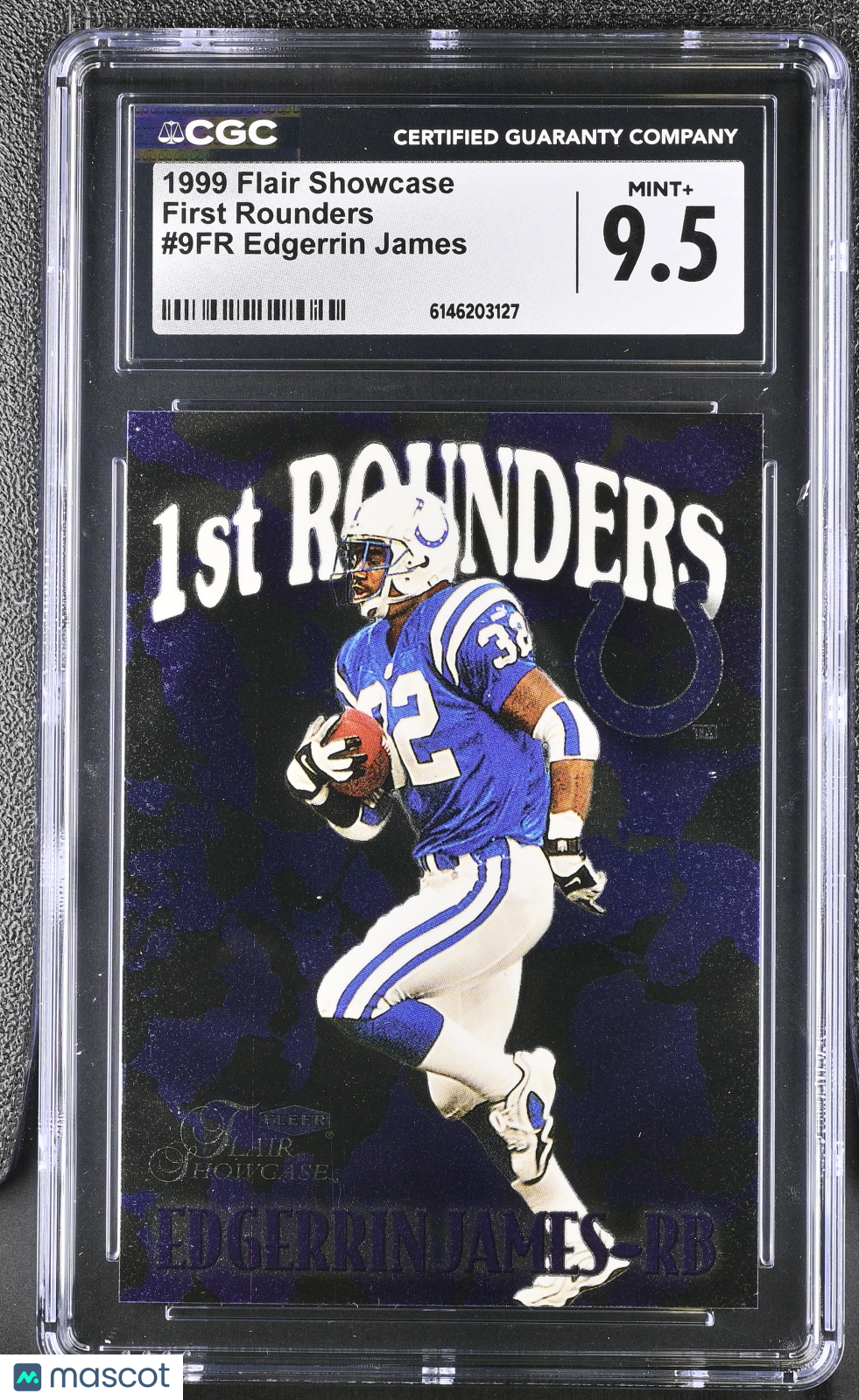 1999 Flair Showcase Edgerrin James Rookie First Rounders #9FR CGC 9.5 Colts