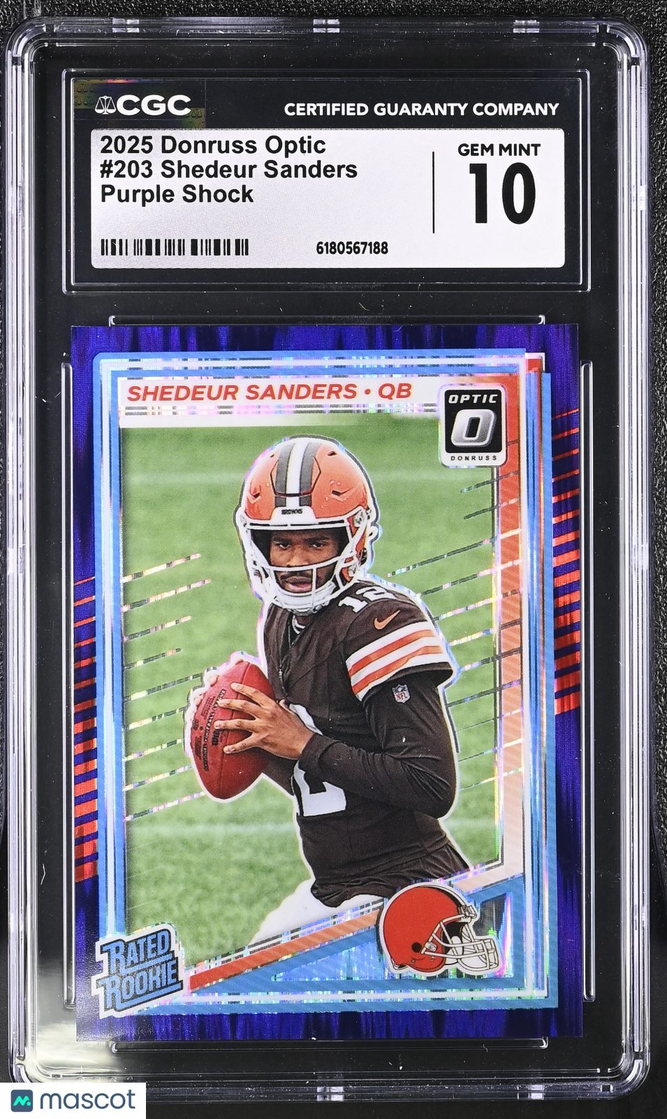 2025 Donruss Optic Shedeur Sanders Purple Shock Rookie #203 CGC 10 Browns