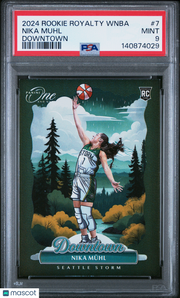 2024 Panini Rookie Royalty WNBA Downtown Nika Muhl Rookie #7 PSA 9 Seattle Storm