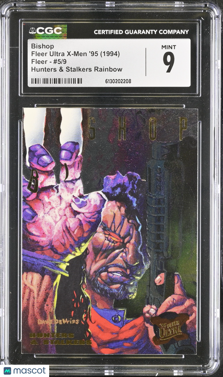 1994 Fleer Ultra X-Men '95 Bishop #5/9 Hunters & Stalkers Rainbow CGC 9