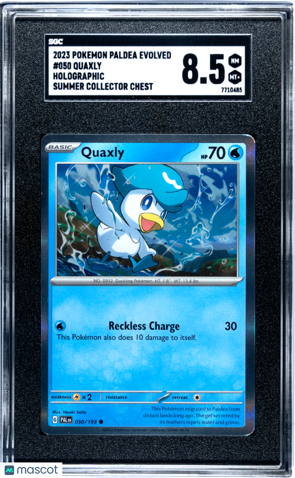 2023 Pokemon Paldea Evolved Quaxly SGC 8.5 #050