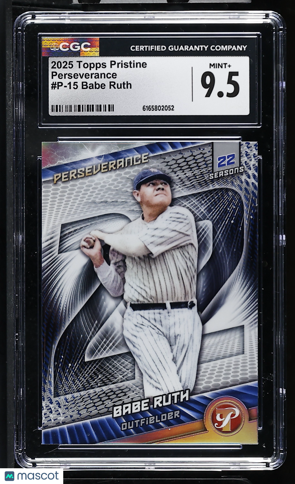 2025 Topps Pristine Babe Ruth Perseverance #P-15 CGC 9.5 New York Yankees