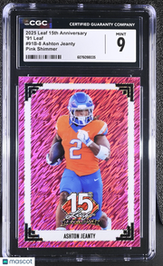 2025 Leaf 15th Anniversary Ashton Jeanty Pink Shimmer /8 '91 Rookie CGC 9 Boise