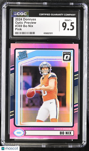 2024 Donruss Bo Nix Pink Rookie Optic Preview #369 CGC 9.5 Denver Broncos