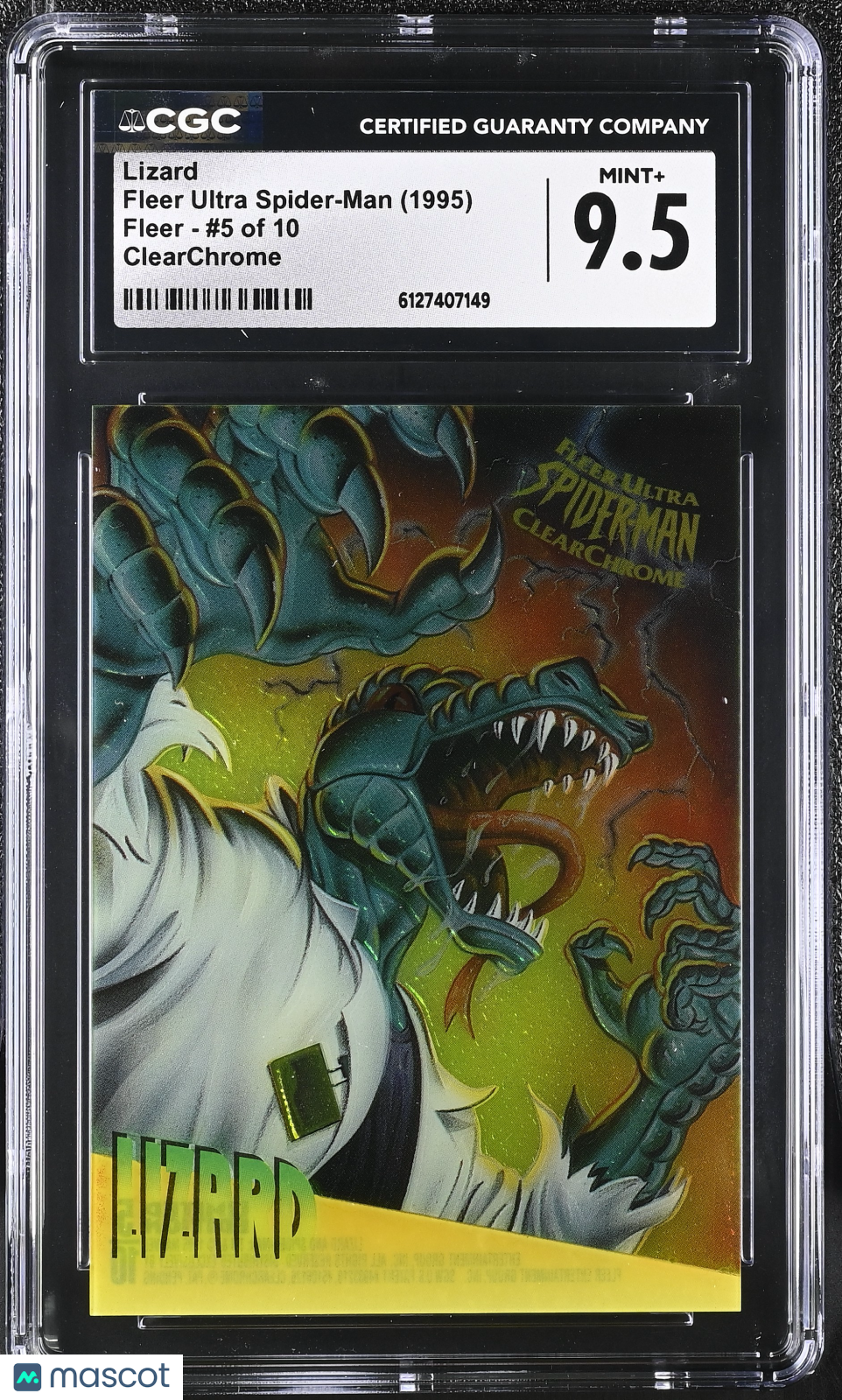 1995 Fleer Ultra Spider-Man Lizard #5 of 10 ClearChrome CGC 9.5