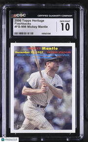 2006 Topps Heritage Mickey Mantle Flashbacks #FB-MM CGC 10 New York Yankees