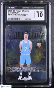 2025-26 Topps Chrome Kon Knueppel Rookie Ball of Duty #BD-23 CGC 10 Hornets