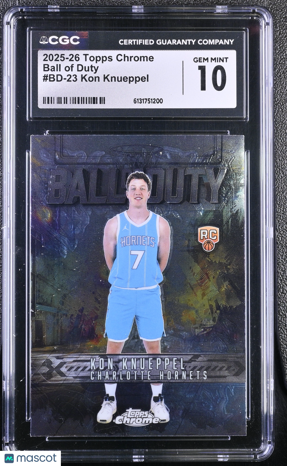 2025-26 Topps Chrome Kon Knueppel Rookie Ball of Duty #BD-23 CGC 10 Hornets