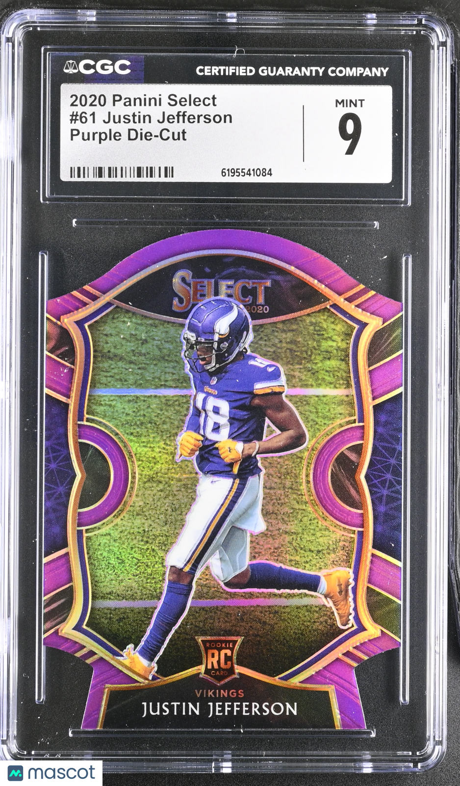 2020 Panini Select Justin Jefferson Purple Die-Cut Rookie #61 CGC 9 Vikings