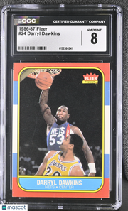 1986-87 Fleer Darryl Dawkins #24 CGC 8 Brooklyn Nets