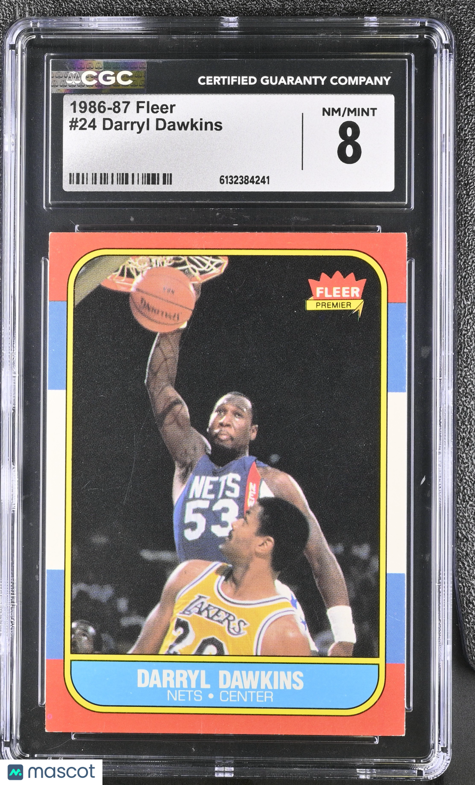 1986-87 Fleer Darryl Dawkins #24 CGC 8 Brooklyn Nets