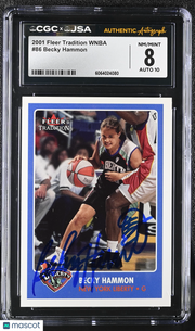 2001 Fleer Tradition WNBA Becky Hammon Auto Autograph #86 CGC 8 JSA Liberty