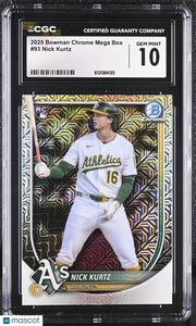 2025 Bowman Chrome Mega Box Nick Kurtz Rookie #93 CGC 10 Oakland Athletics