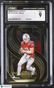 2024 Panini Select Drake Maye Rookie #113 CGC 9 New England Patriots