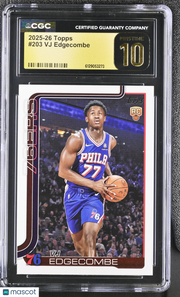 2025-26 Topps VJ Edgecombe Rookie #203 CGC 10 Philadelphia 76ers