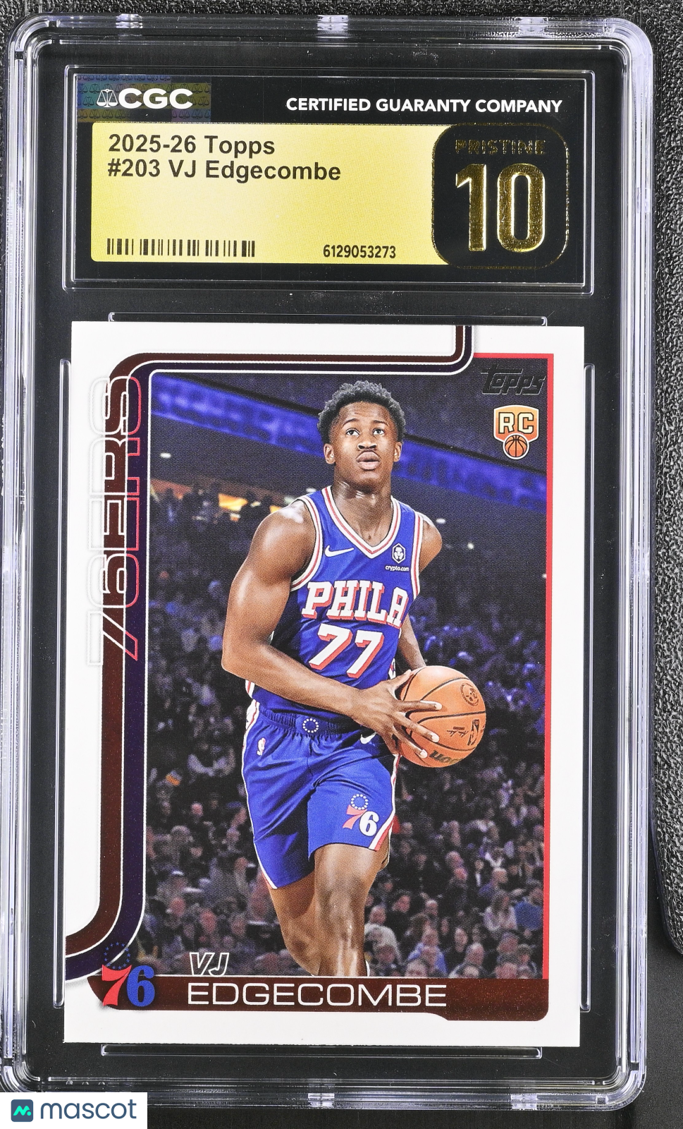 2025-26 Topps VJ Edgecombe Rookie #203 CGC 10 Philadelphia 76ers