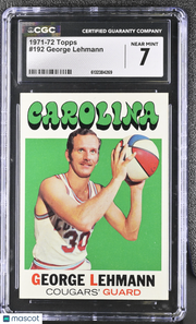 1971-72 Topps George Lehmann #192 CGC 7 Carolina Cougars