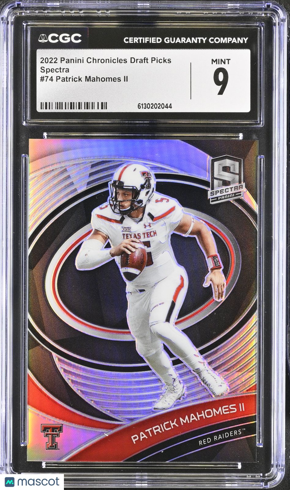 2022 Panini Chronicles Draft Picks Patrick Mahomes Spectra 74 CGC 9 Texas Tech