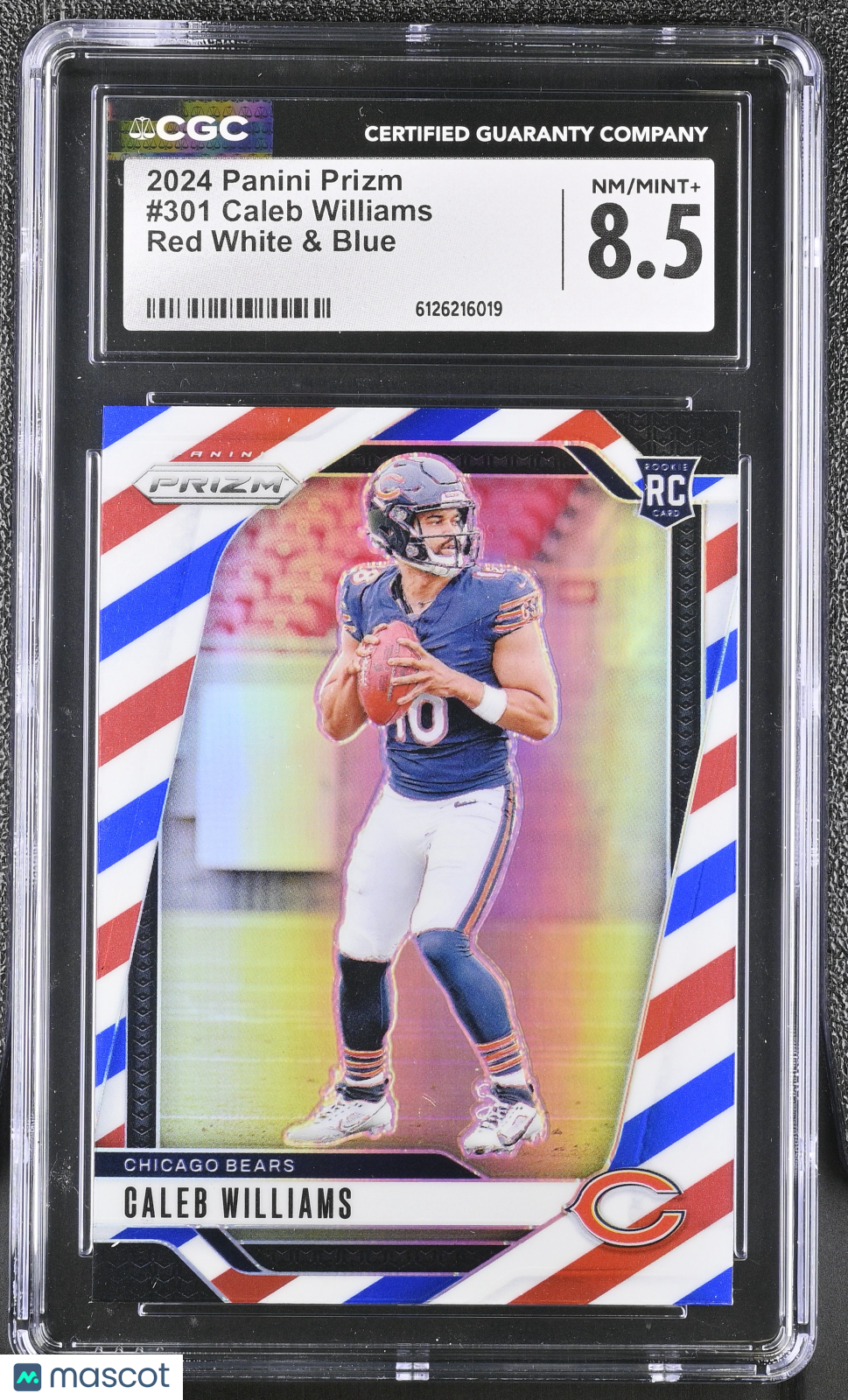 2024 Panini Prizm Caleb Williams Red White & Blue Rookie #301 CGC 8.5 Bears