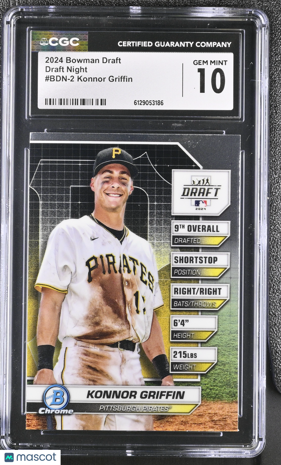 2024 Bowman Draft Konnor Griffin Rookie Draft Night #BDN-2 CGC 10 Pirates
