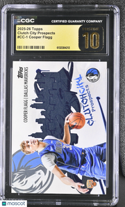 2025-26 Topps Cooper Flagg Rookie Clutch City Prospects #CC-1 CGC 10 Pristine